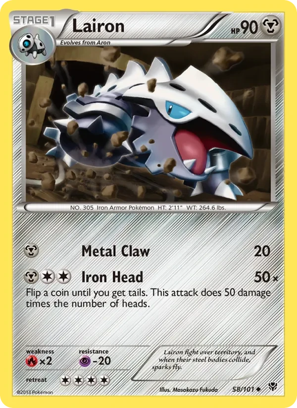 Lairon 58/101 Plasma Blast Pokémon Karte