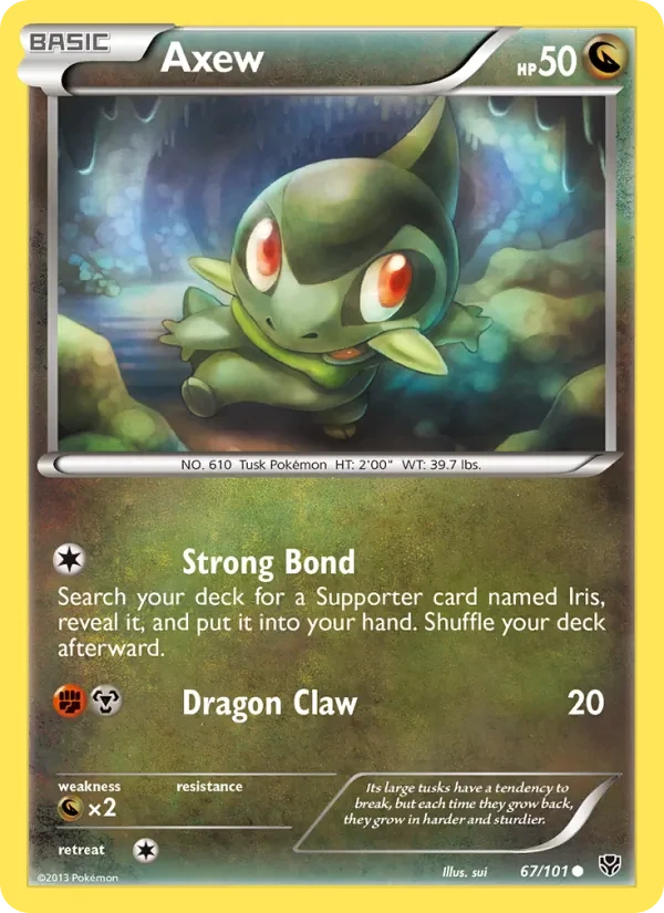 Axew 67/101 Plasma Blast Pokémon card