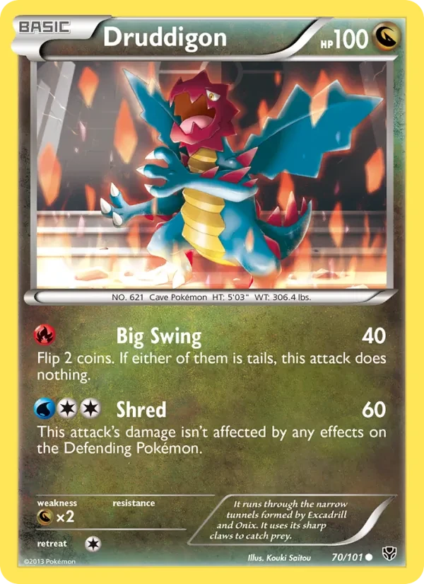 Druddigon 70/101 Plasma Blast Pokémon card
