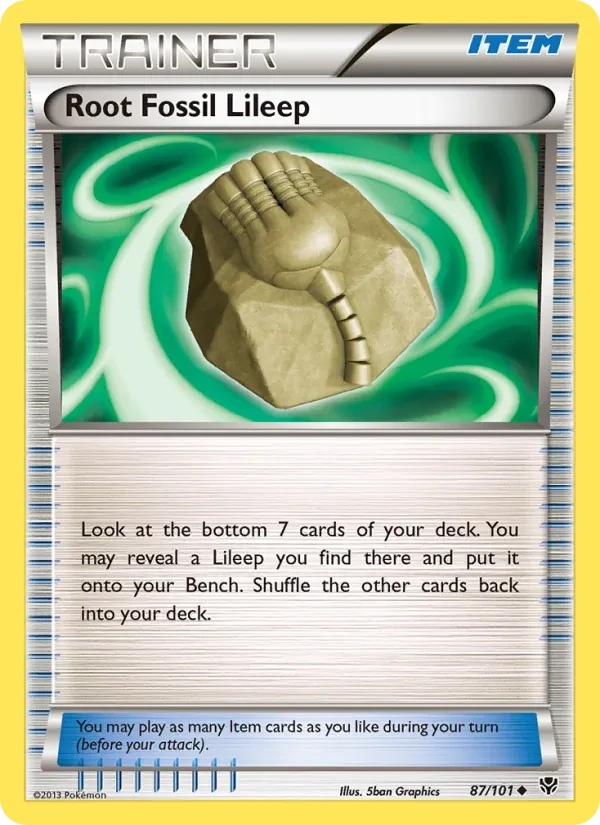 Root Fossil Lileep 87/101 Plasma Blast Pokémon card