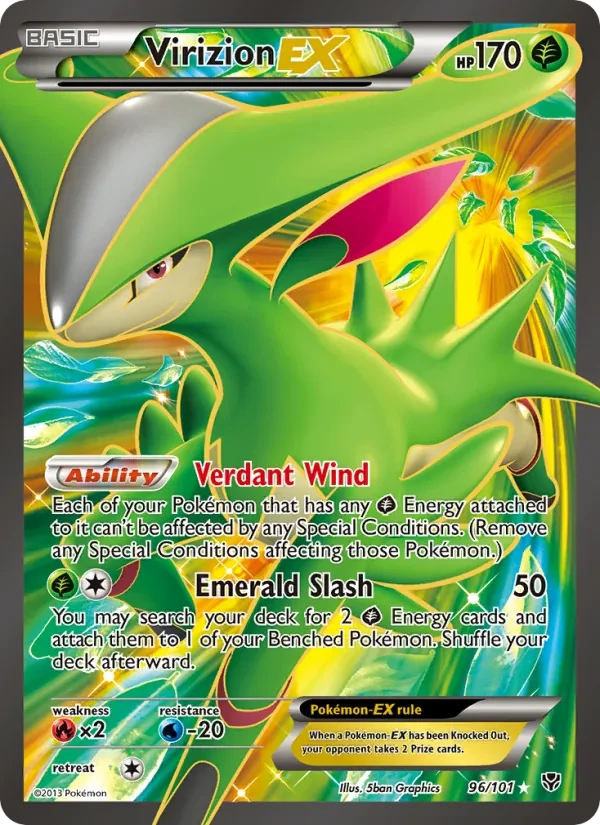 Virizion-EX 96/101 Plasma Blast Pokémon card