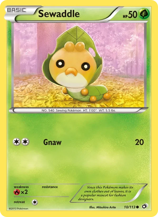 Sewaddle 10/113 Legendary Treasures Pokémon card