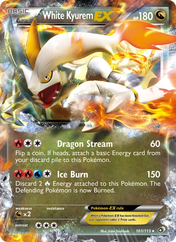 White Kyurem-EX 101/113 Legendary Treasures Pokémon card