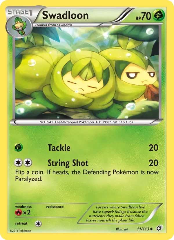 Swadloon 11/113 Legendary Treasures Pokémon card