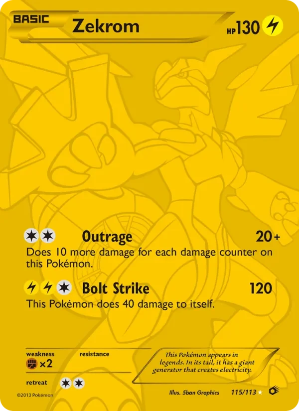 Zekrom 115/113 Legendary Treasures Pokémon card