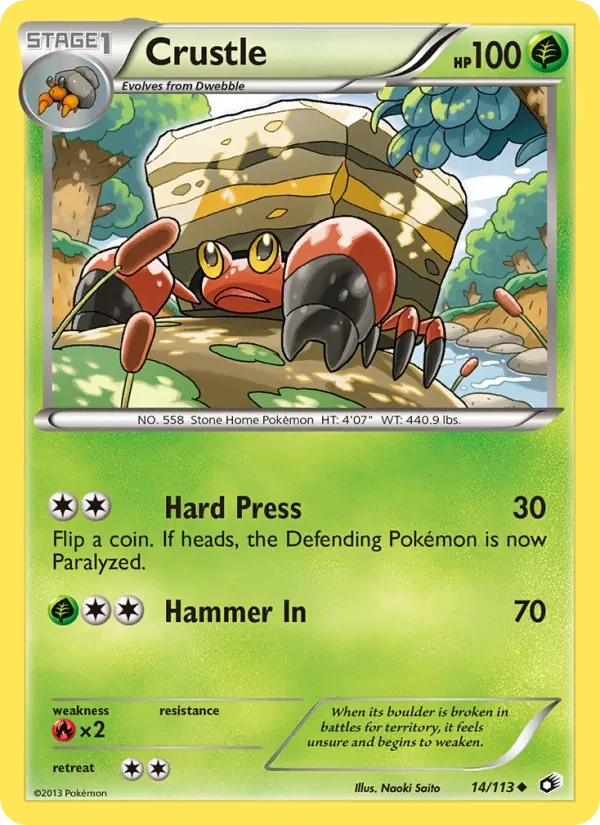 Crustle 14/113 Legendary Treasures Pokémon card