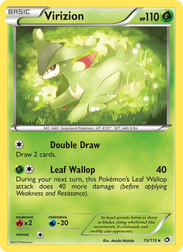Virizion 15/113 Legendary Treasures Pokémon card