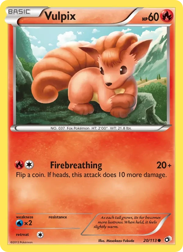 Vulpix 20/113 Legendary Treasures Pokémon card