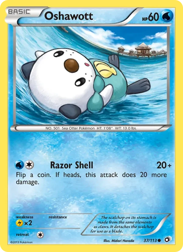 Oshawott 37/113 Legendary Treasures Pokémon card