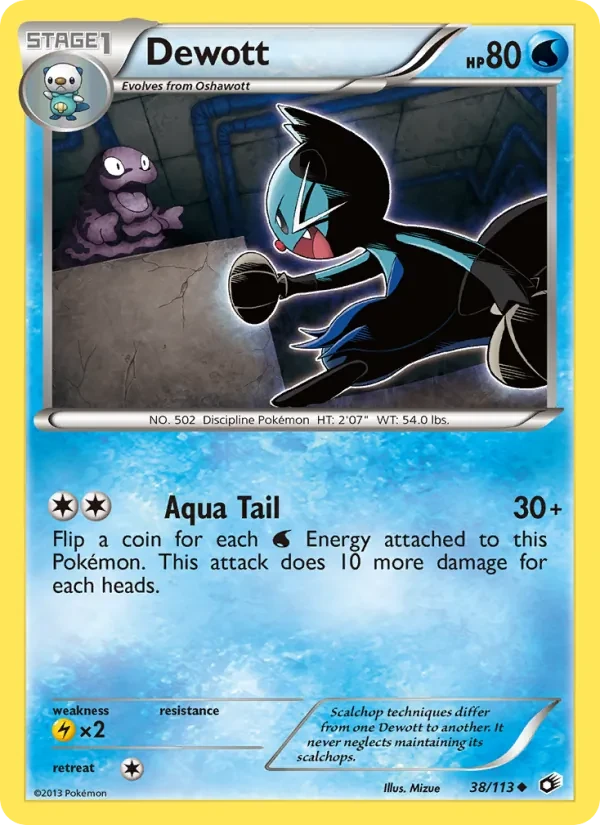 Dewott 38/113 Legendary Treasures Pokémon card
