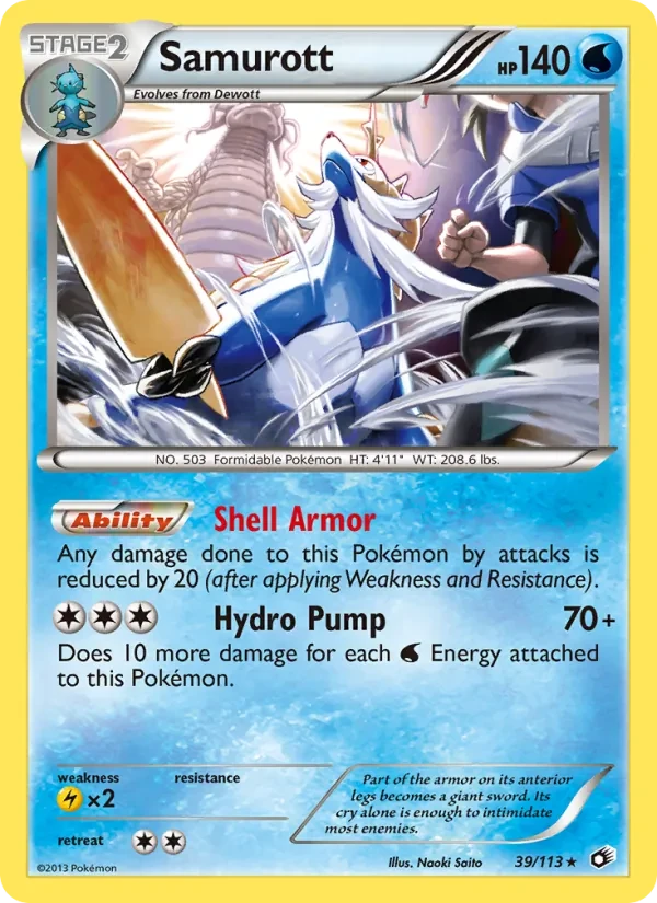 Samurott 39/113 Legendary Treasures Pokémon card