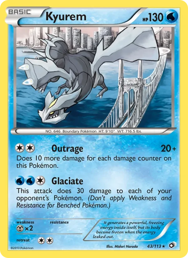 Kyurem 43/113 Legendary Treasures Pokémon card