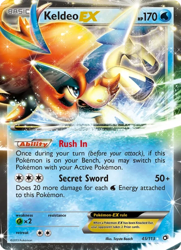 Keldeo-EX 45/113 Legendary Treasures Pokémon card
