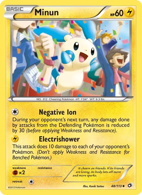 Minun 48/113 Legendary Treasures Pokémon card