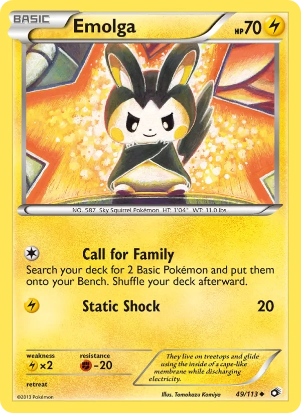 Emolga 49/113 Legendary Treasures Pokémon card