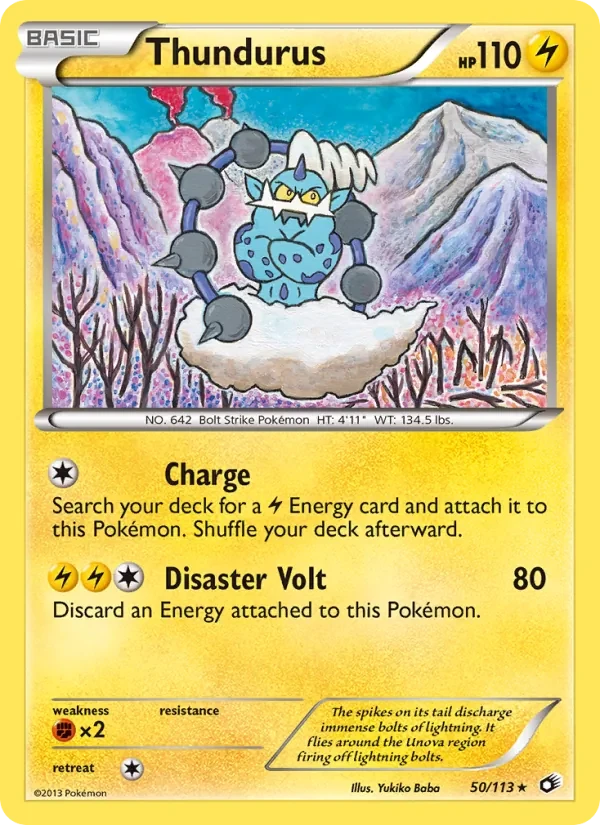 Thundurus 50/113 Legendary Treasures Pokémon card