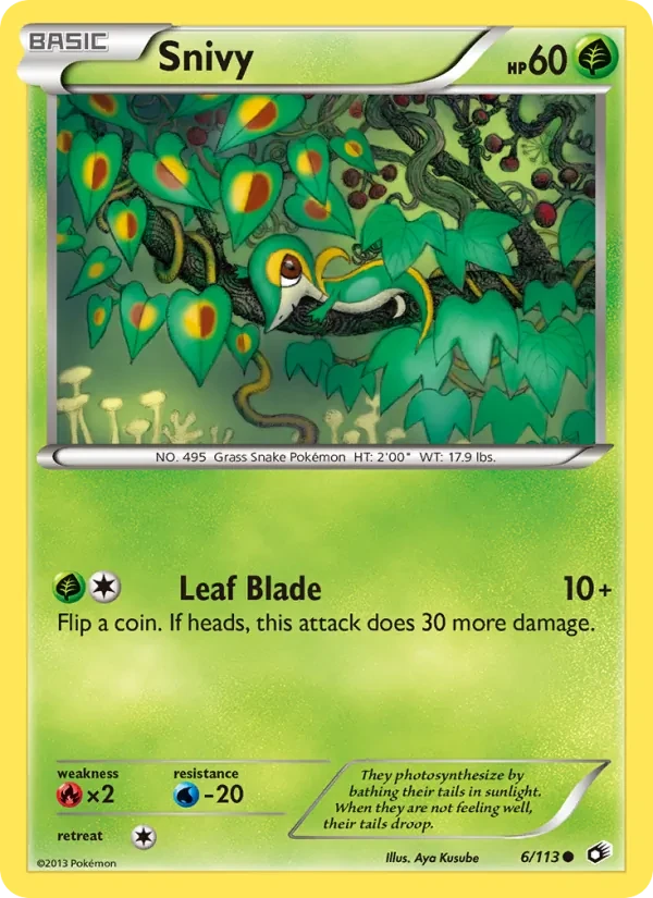 Snivy 6/113 Legendary Treasures Pokémon card