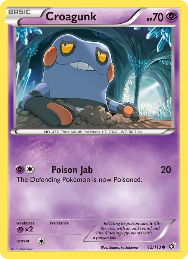 Croagunk 62/113 Legendary Treasures Pokémon Karte