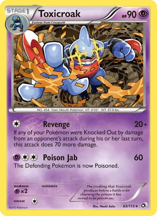 Toxicroak 63/113 Legendary Treasures Pokémon card