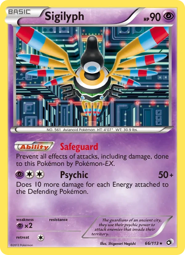 Sigilyph 66/113 Legendary Treasures Pokémon card