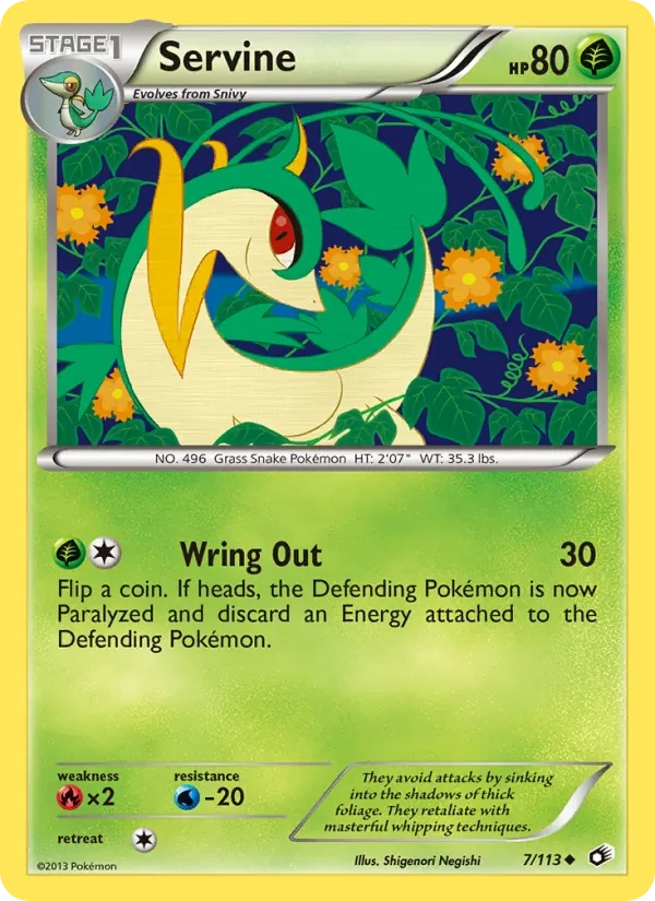 Servine 7/113 Legendary Treasures Pokémon card