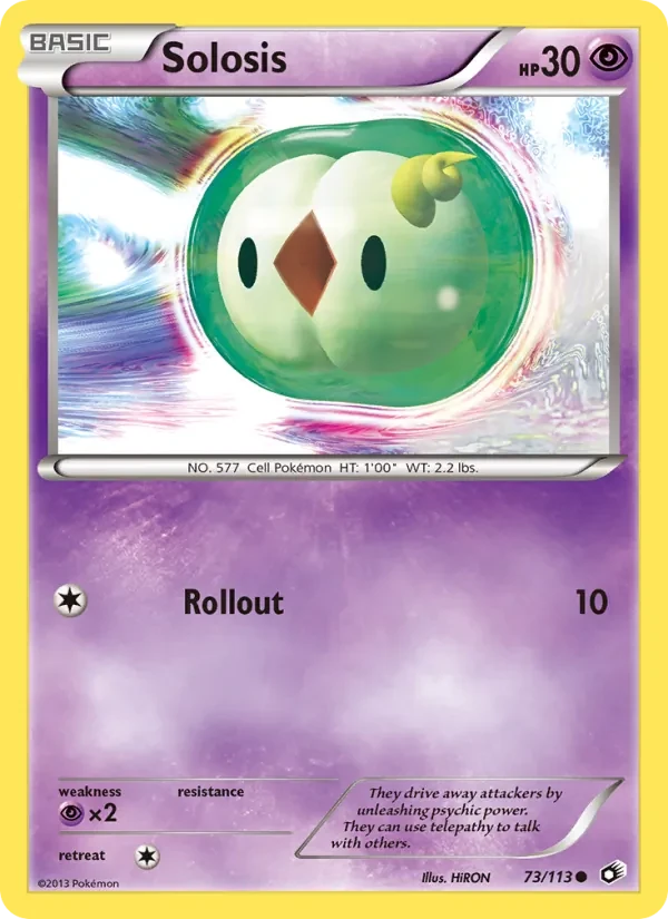 Solosis 73/113 Legendary Treasures Pokémon Karte