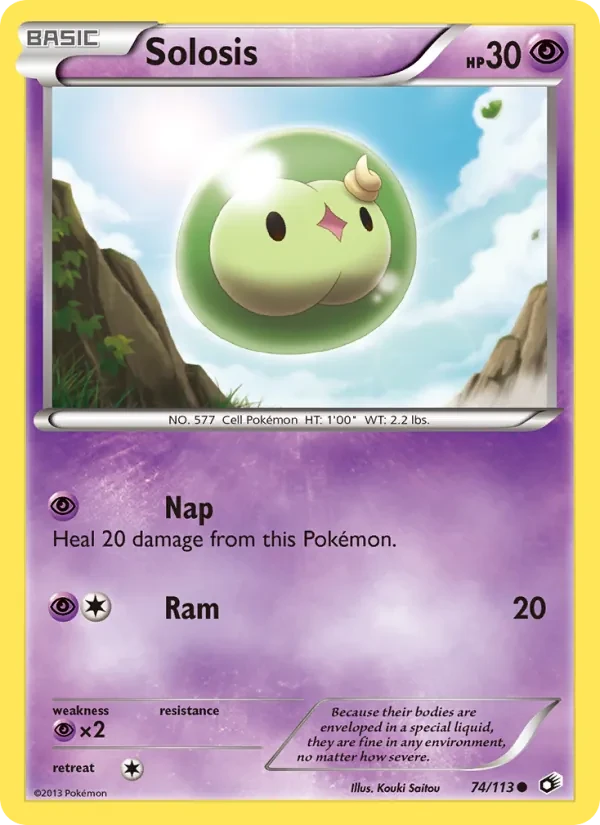 Solosis 74/113 Legendary Treasures Pokémon card