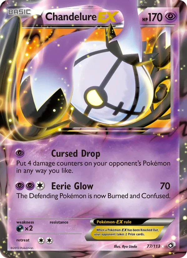 Chandelure-EX 77/113 Legendary Treasures Pokémon card