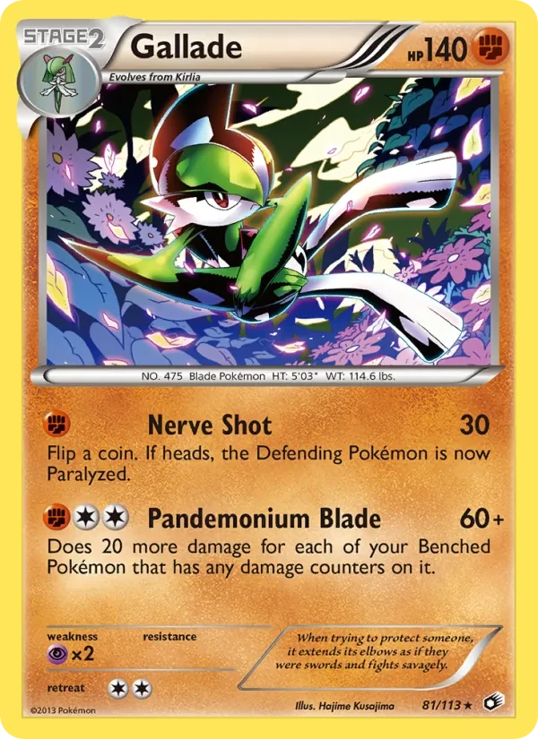 Gallade 81/113 Legendary Treasures Pokémon card
