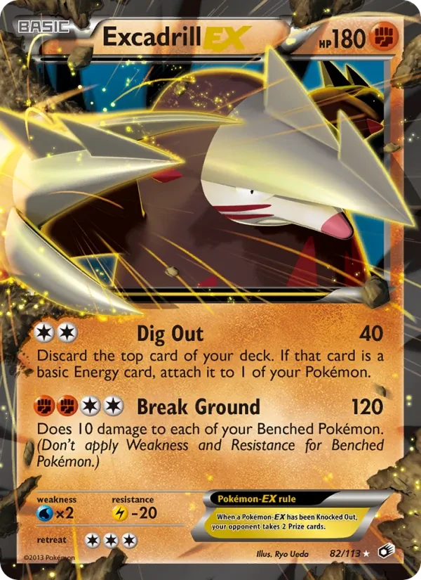 Excadrill-EX 82/113 Legendary Treasures Pokémon card