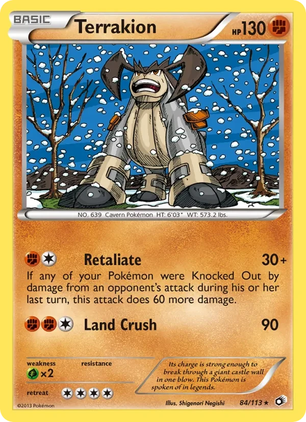 Terrakion 84/113 Legendary Treasures Pokémon card