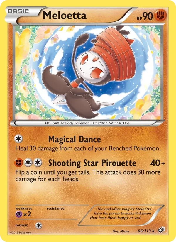 Meloetta 86/113 Legendary Treasures Pokémon card