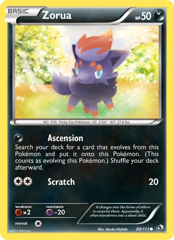 Zorua 89/113 Legendary Treasures Pokémon card