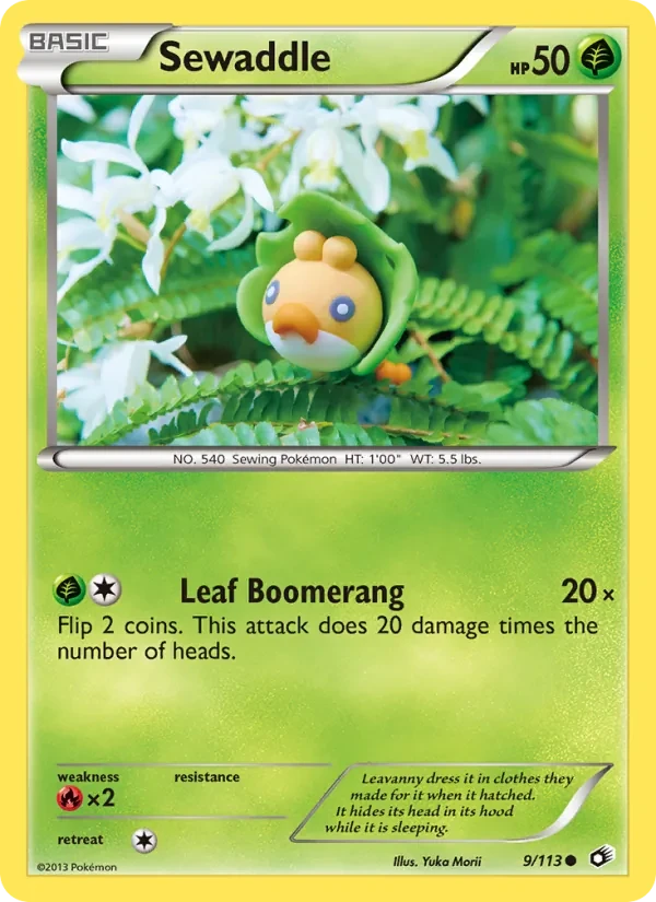 Sewaddle 9/113 Legendary Treasures Pokémon card