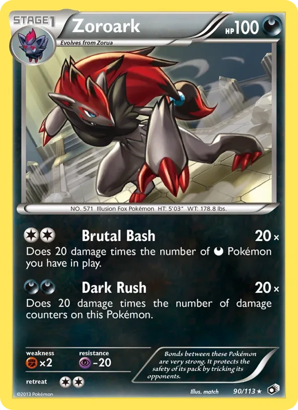 Zoroark 90/113 Legendary Treasures Pokémon card