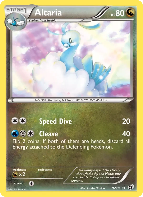 Altaria 92/113 Legendary Treasures Pokémon card