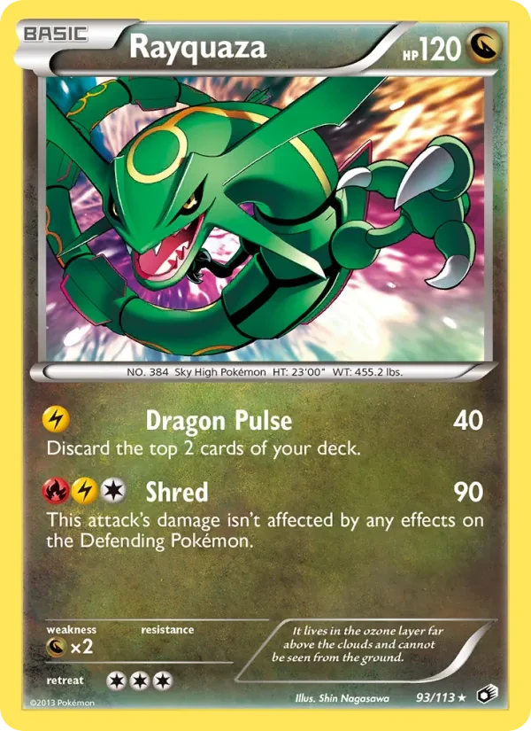 Rayquaza 93/113 Legendary Treasures Pokémon card