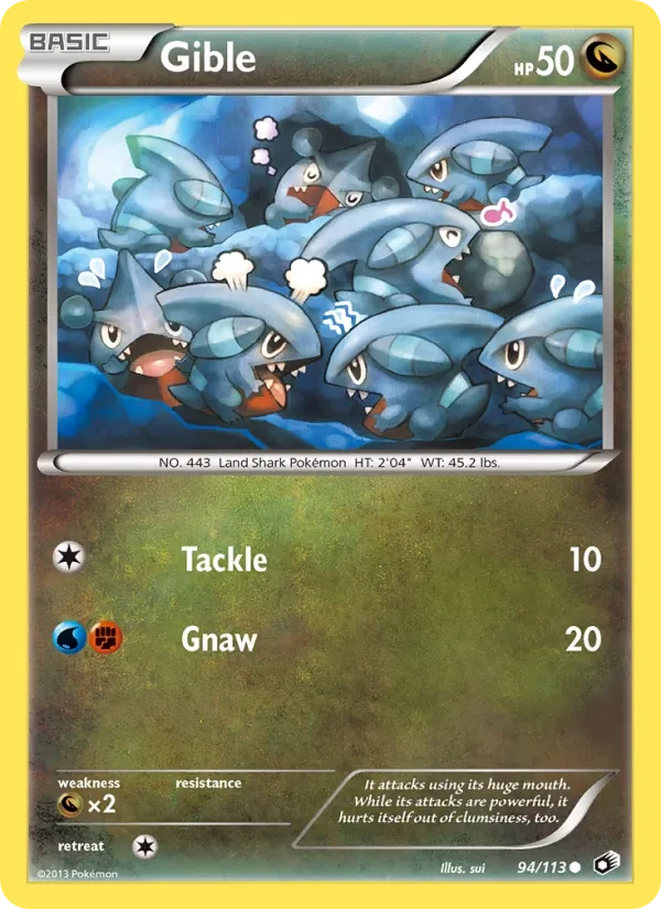 Gible 94/113 Legendary Treasures Pokémon card