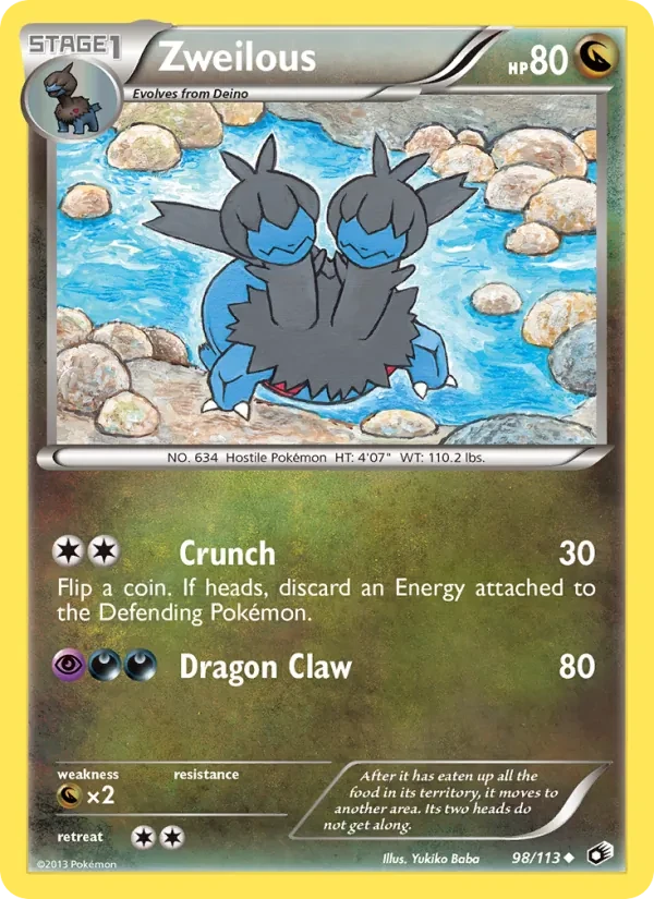 Zweilous 98/113 Legendary Treasures Pokémon card