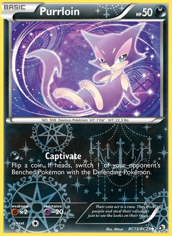 Purrloin RC13 Legendary Treasures Pokémon card