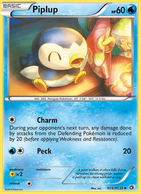 Piplup RC6 Legendary Treasures Pokémon Karte