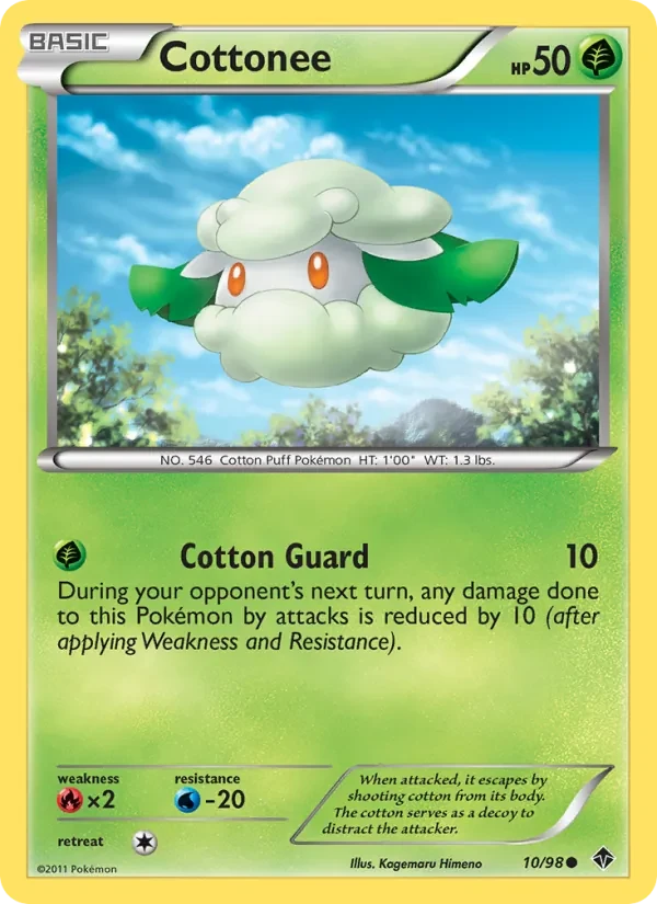 Cottonee 10/98 Emerging Powers Pokémon card