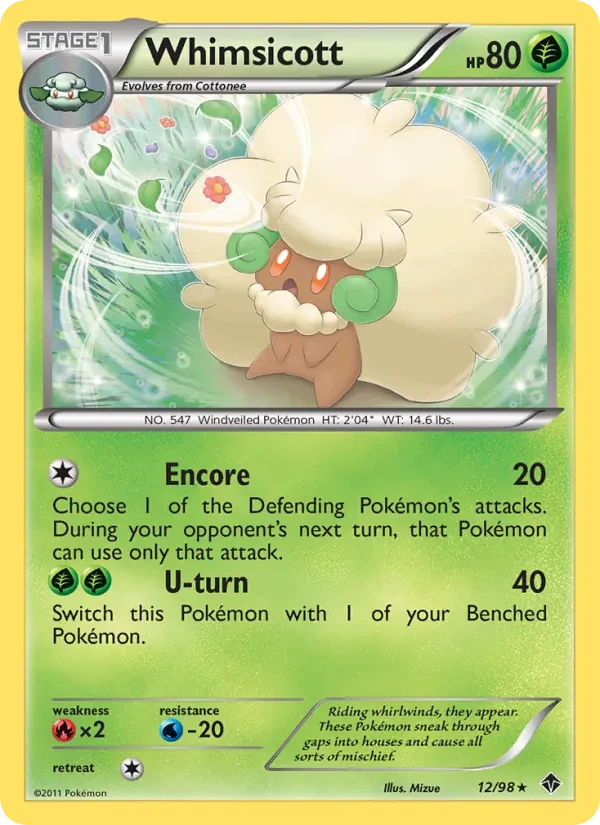 Whimsicott 12/98 Emerging Powers Pokémon Karte