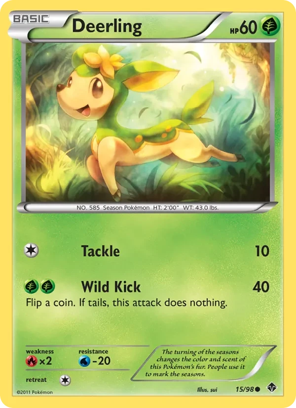 Deerling 15/98 Emerging Powers Pokémon card