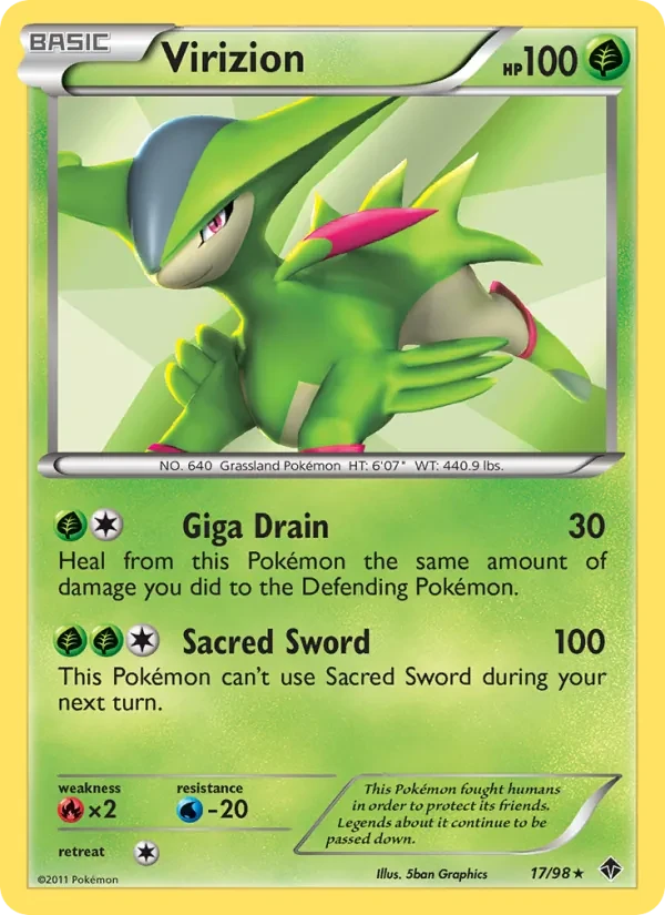 Virizion 17/98 Emerging Powers Pokémon card