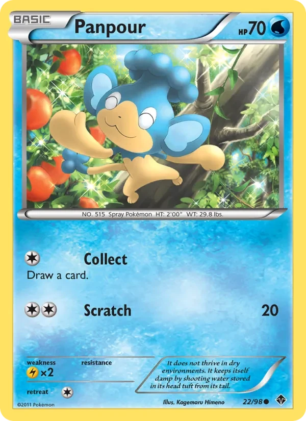 Panpour 22/98 Emerging Powers Pokémon Karte