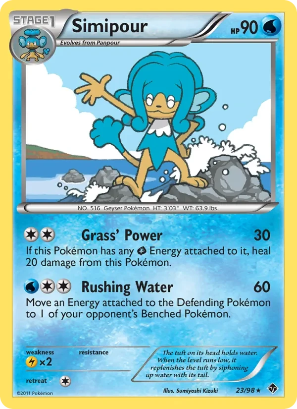 Simipour 23/98 Emerging Powers Pokémon card