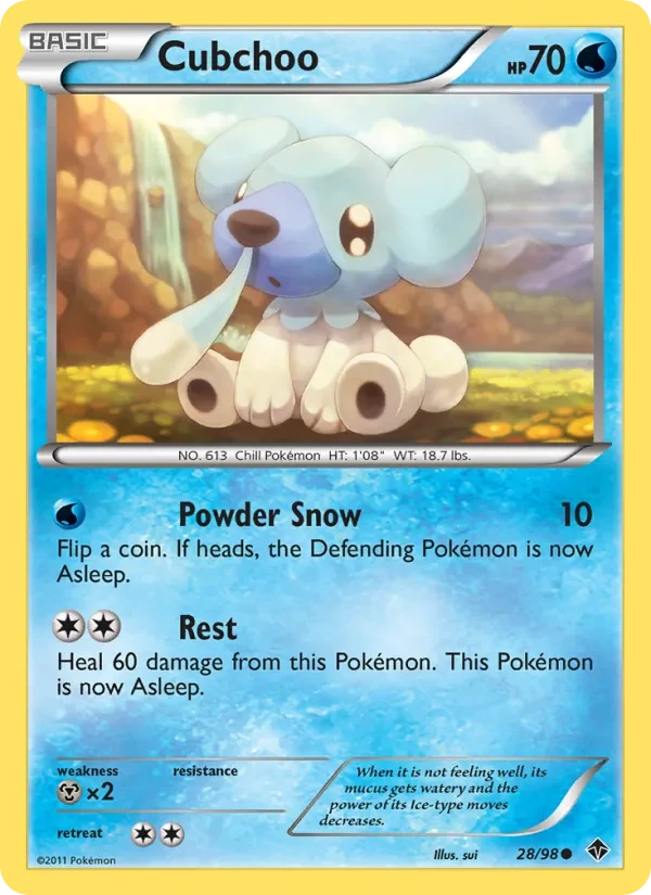 Cubchoo 28/98 Emerging Powers Pokémon Karte