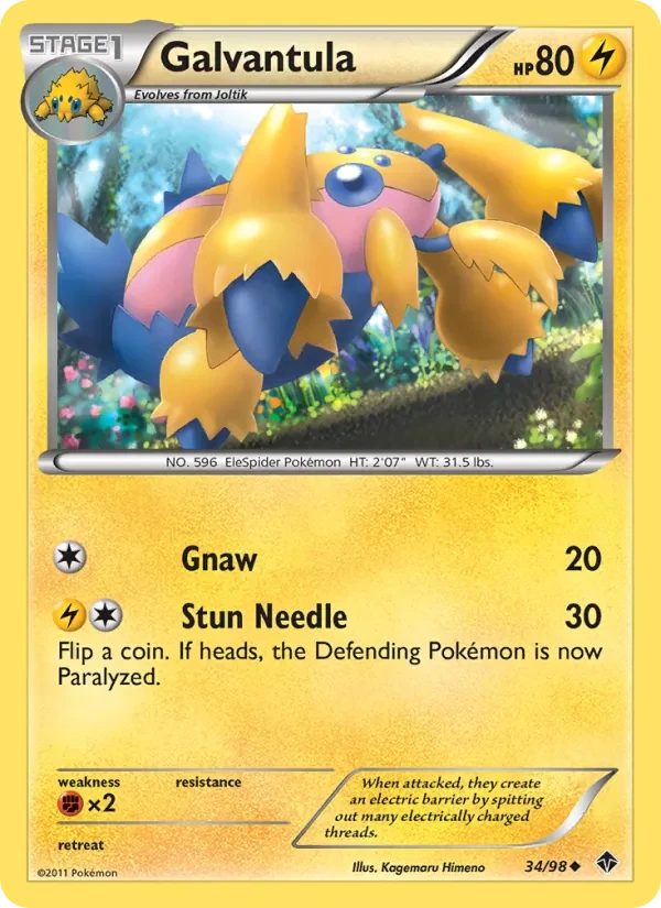 Carta Pokémon Galvantula 34/98 Emerging Powers