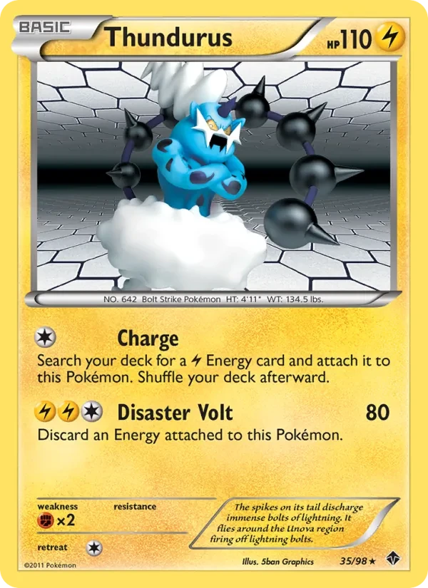 Thundurus 35/98 Emerging Powers Pokémon card